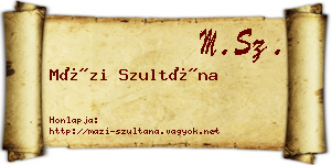 Mázi Szultána névjegykártya
